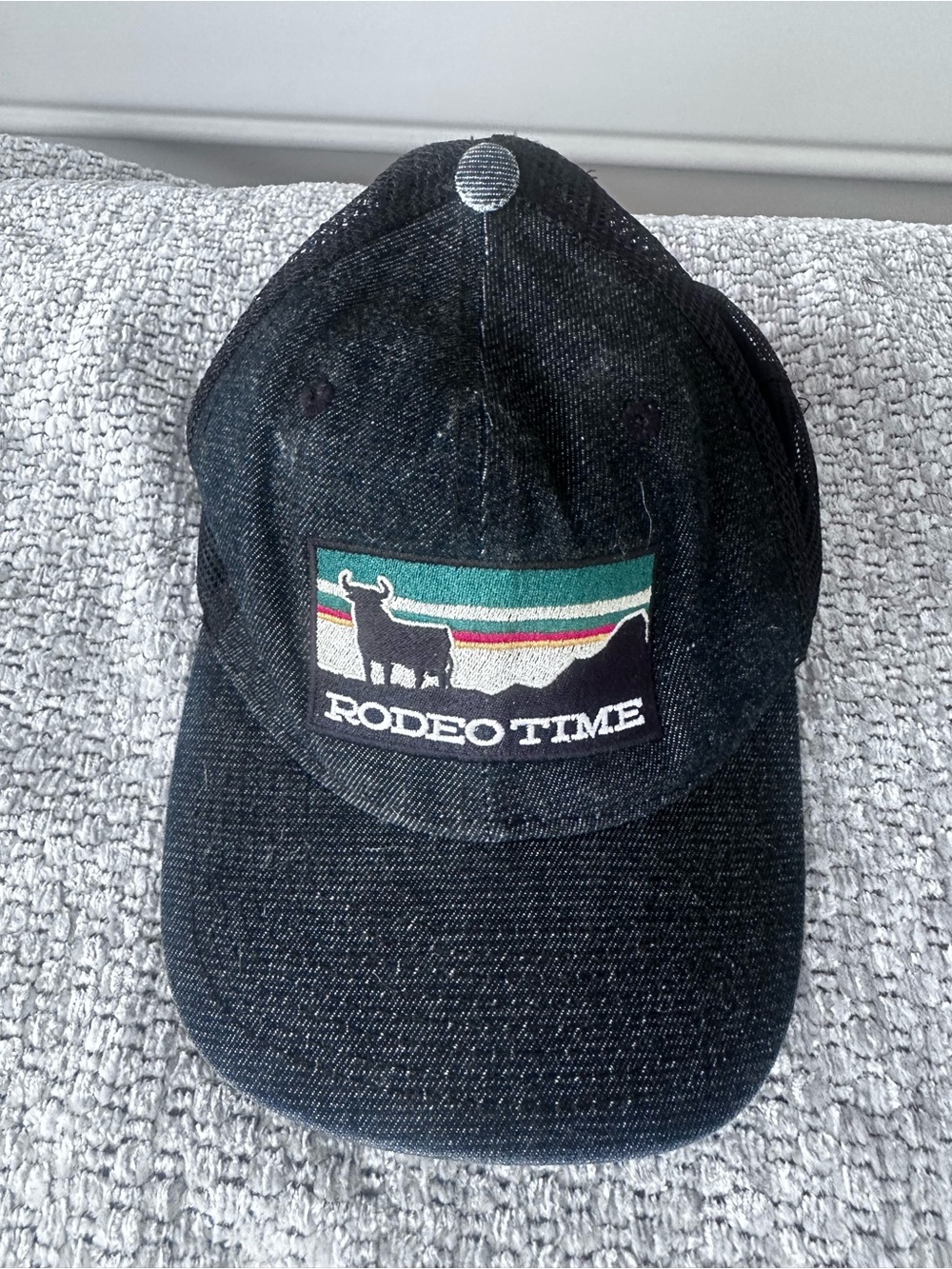 Rodeo Time Black Denim Cap